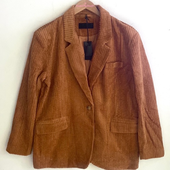 (A8) Blank NYC Wide Wale Corduroy Oversized Blazer Jacket, Size Large, NWT - Picture 5 of 12